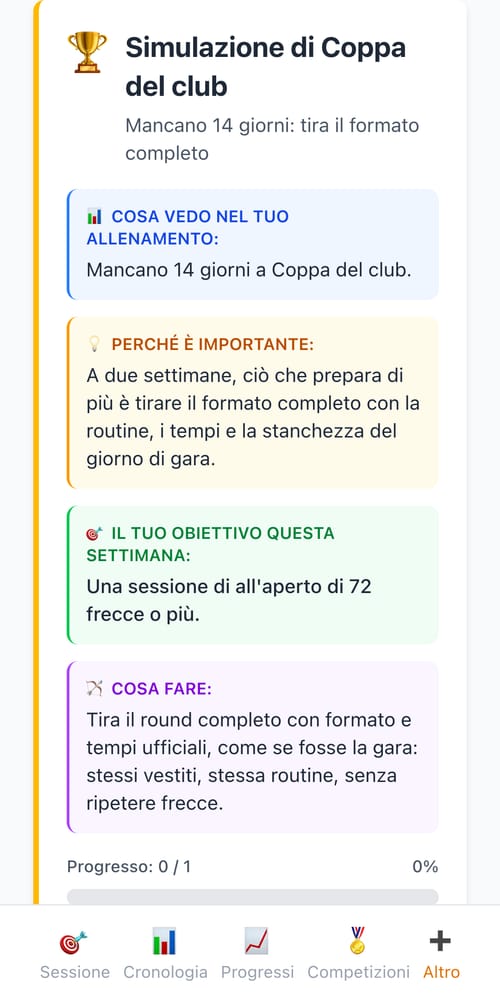 Ti prepara alla gara — schermata di My Next Arrow