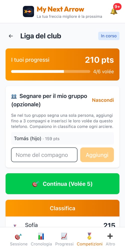 Segna tutto il gruppo — schermata di My Next Arrow